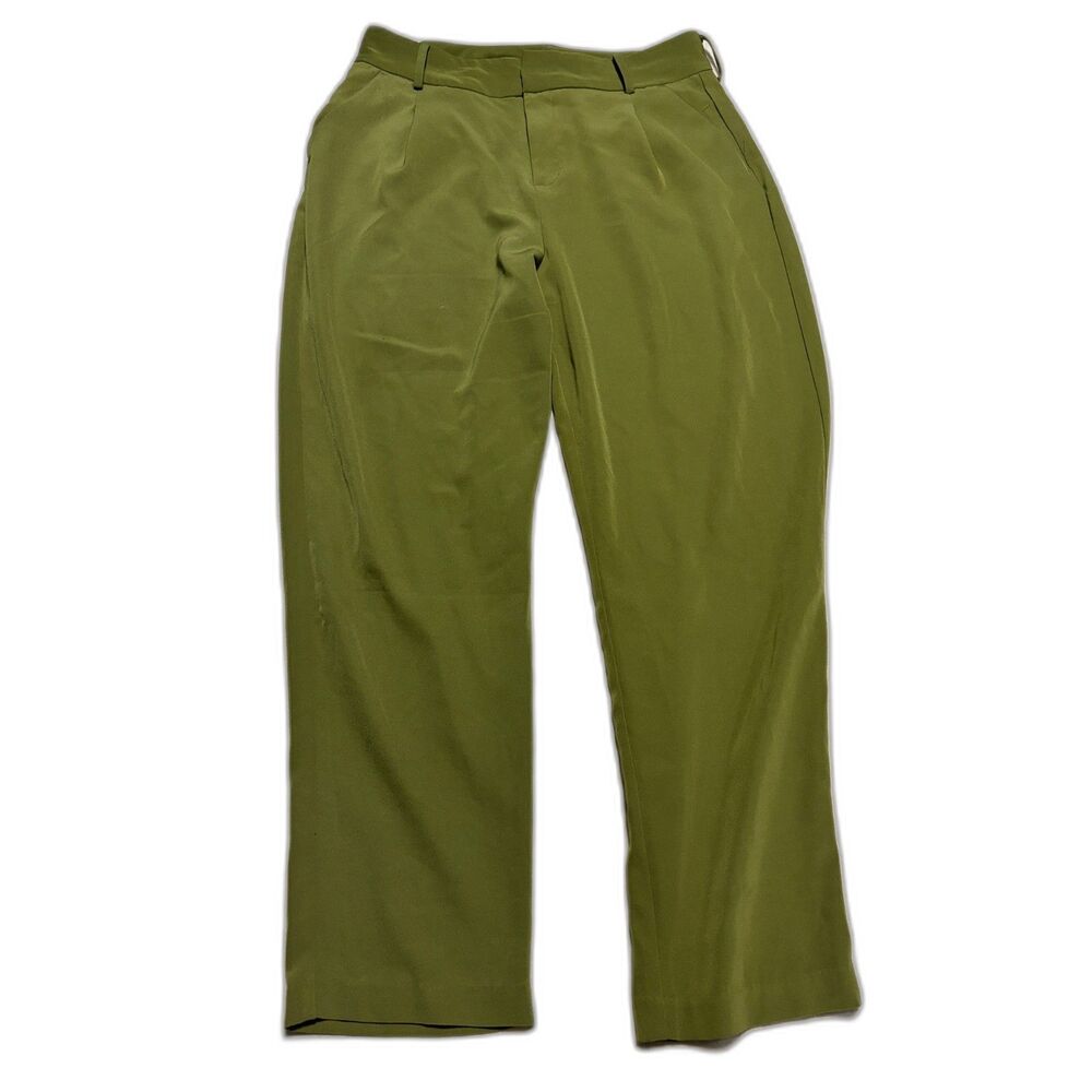 Jason Wu Dress Pants Womens Size 12 Green Wide Leg Pleated
